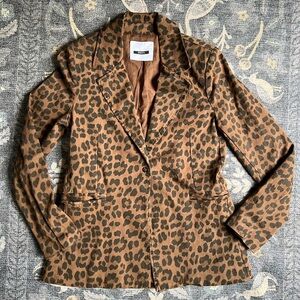 Dimora Designer Italian leopard print cotton blazer